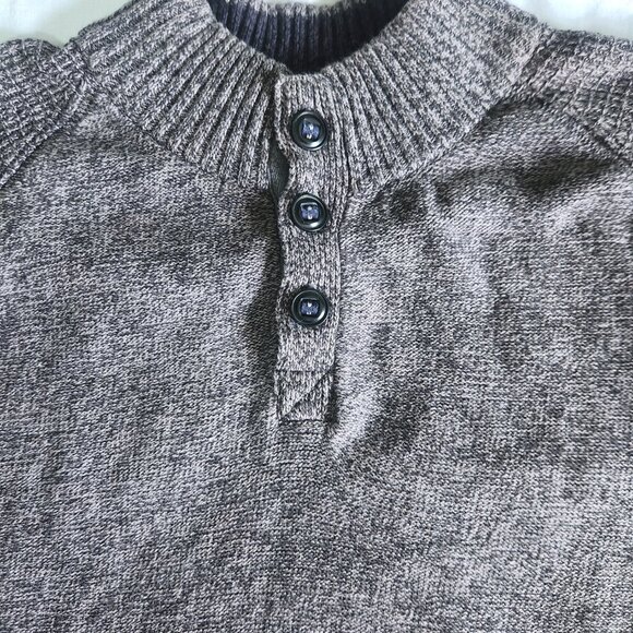 Jack & Jones Knit Sweater Size XL Knitted Grey Button High Neck Long Sleeve - Picture 8 of 10